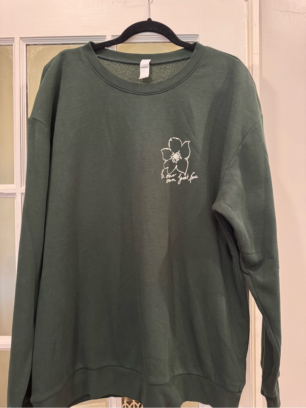 Vance Joy Tour - Forest Green Crewneck Sweatshirt with White Floral Logo